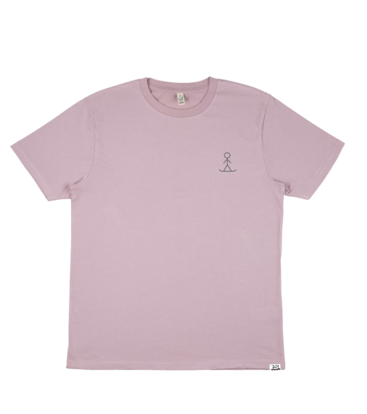 Rose embroidered stickman logo tee