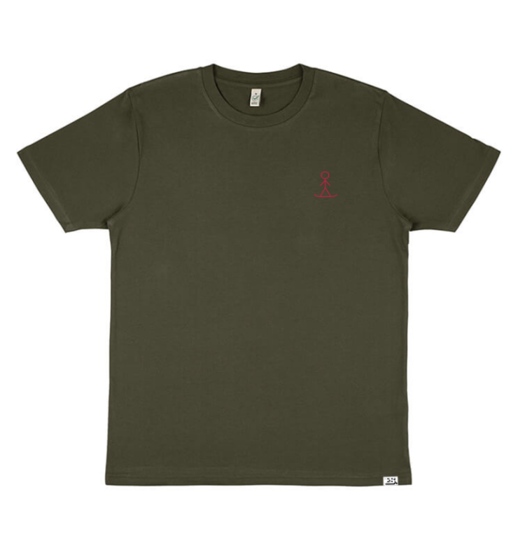 Moss embroidered stickman logo tee
